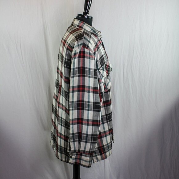 Dickies Quilted Lined Plaid Shirt Plaid Shacket Button Up Size L - Picture 4 of 7
